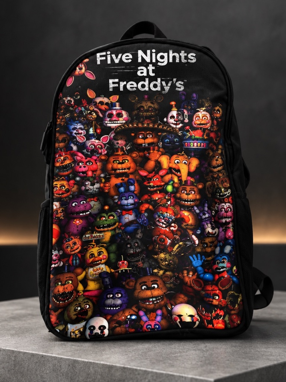NWT Friday Night At Freddy’s Character Black Multi Color Backpack